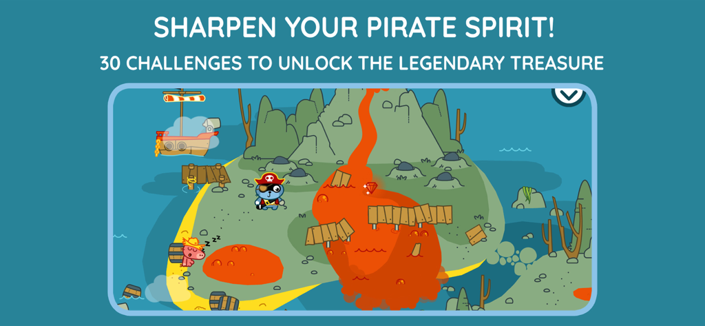 Pango Pirate: Adventure Game - Pango Pirateアドベンチャーゲームで火山がある熱帯の島を探検するパンゴ海賊キャラクター