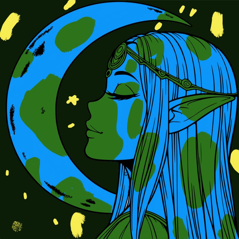 a realistic moon elf