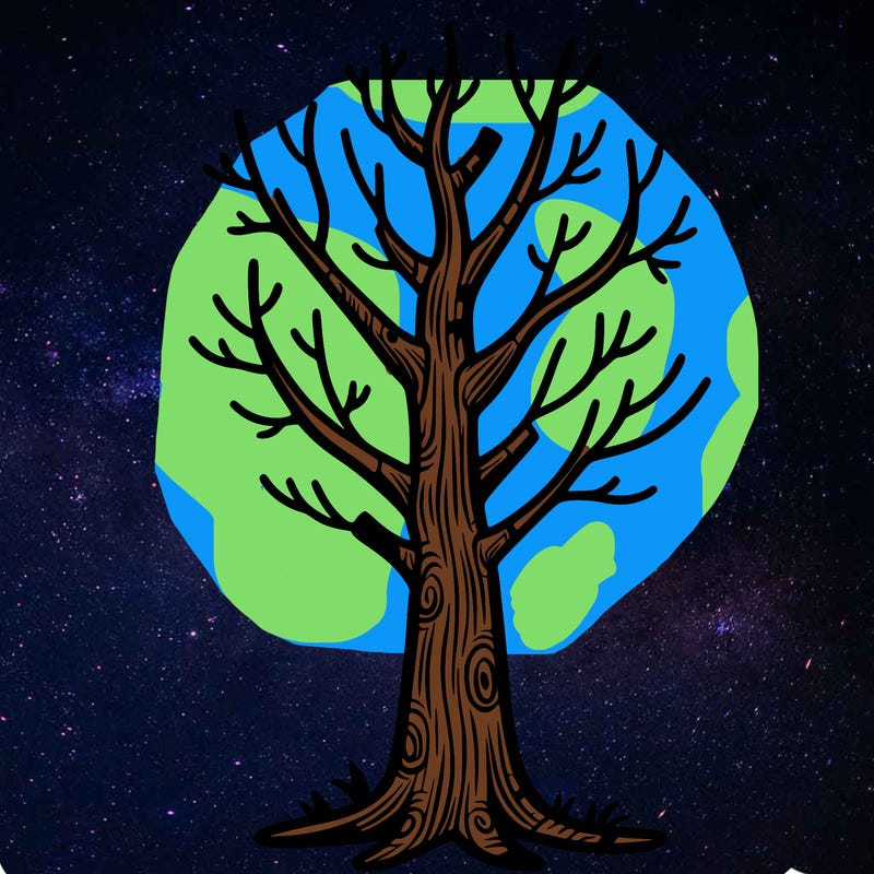 simple tree trunk without leaves