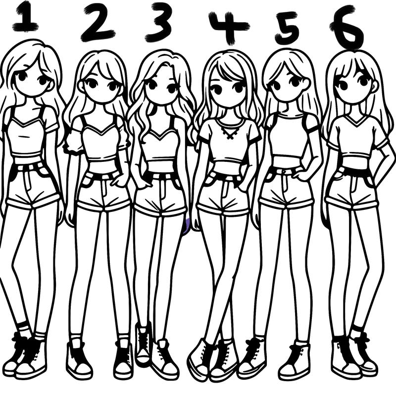 a group of girls wearing crop tops and shorts