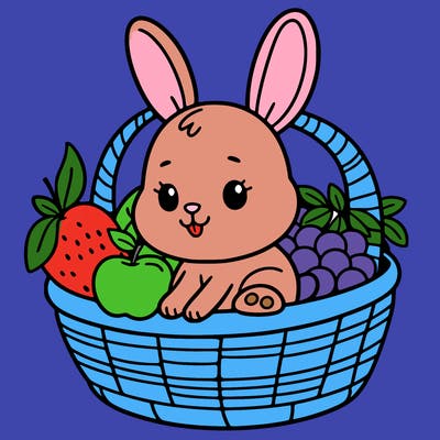 bunny in a fruit basket