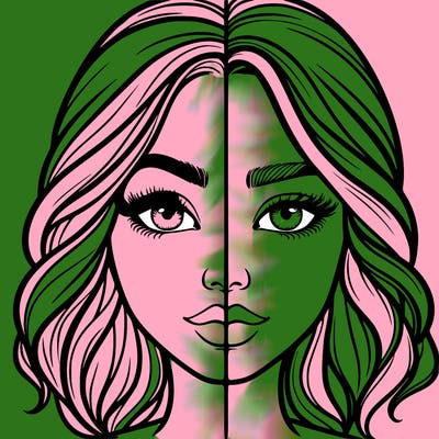 realistic girl split half