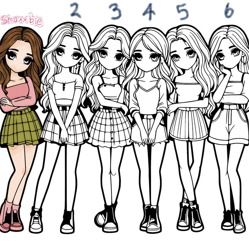 a group of girls realistic