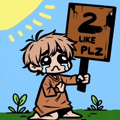 small poor toddler crying with sign that says 2 like plz