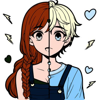 realistic girl boy split