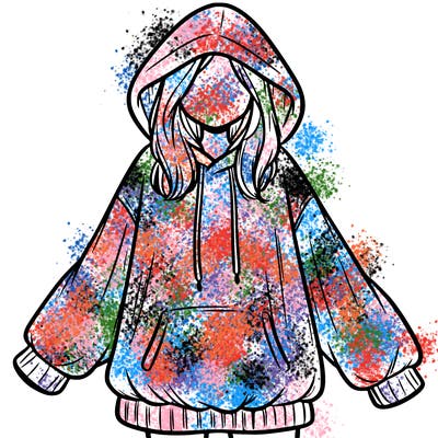 girl in oversized hoodie