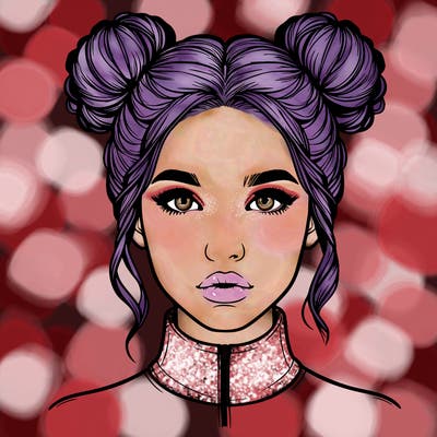 realistic woman that has space buns