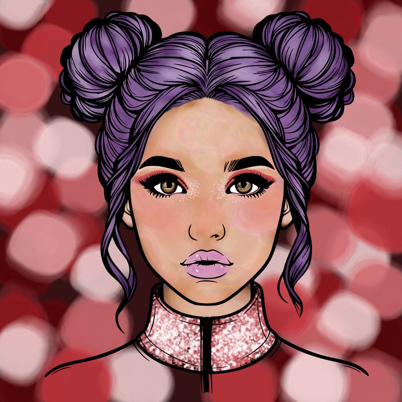 realistic woman that has space buns