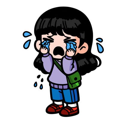 a girl crying