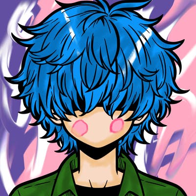 manga boy fluffy hair covering his eyes