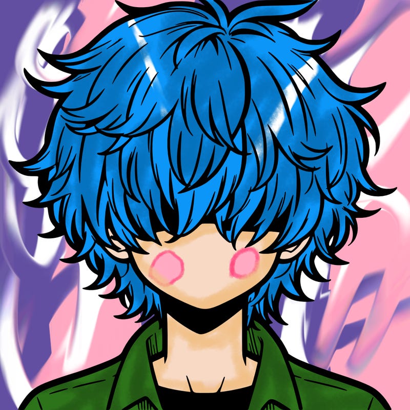 manga boy fluffy hair covering his eyes