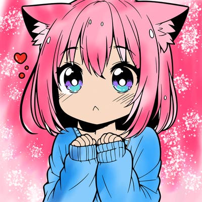 shy anime catgirl