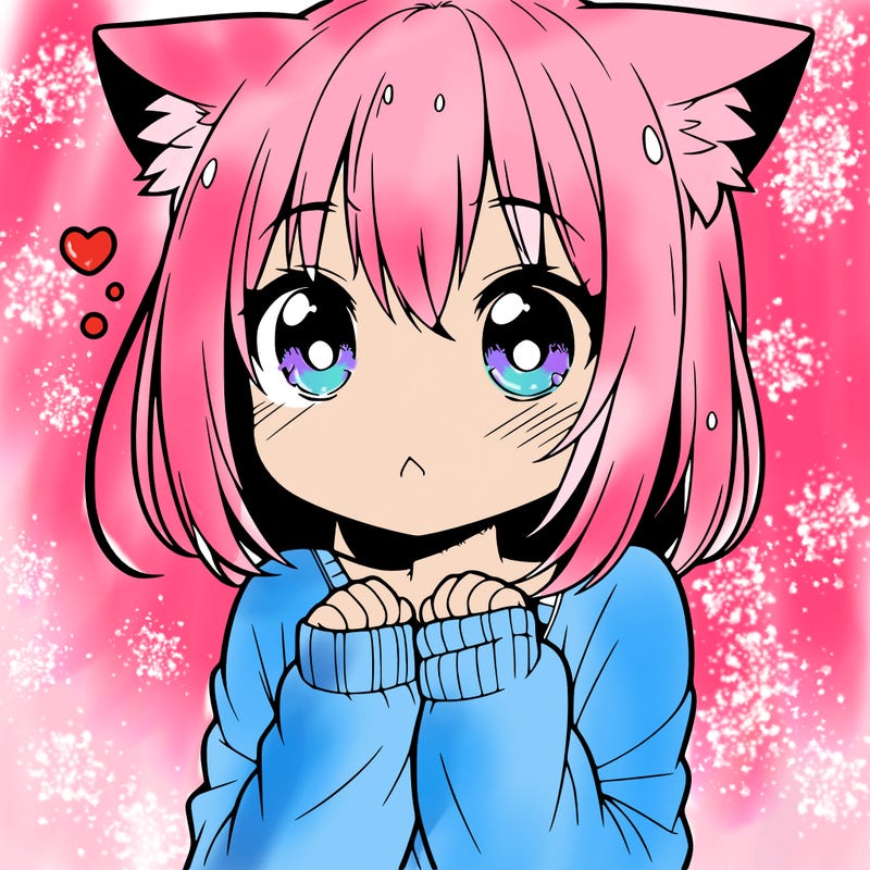 shy anime catgirl