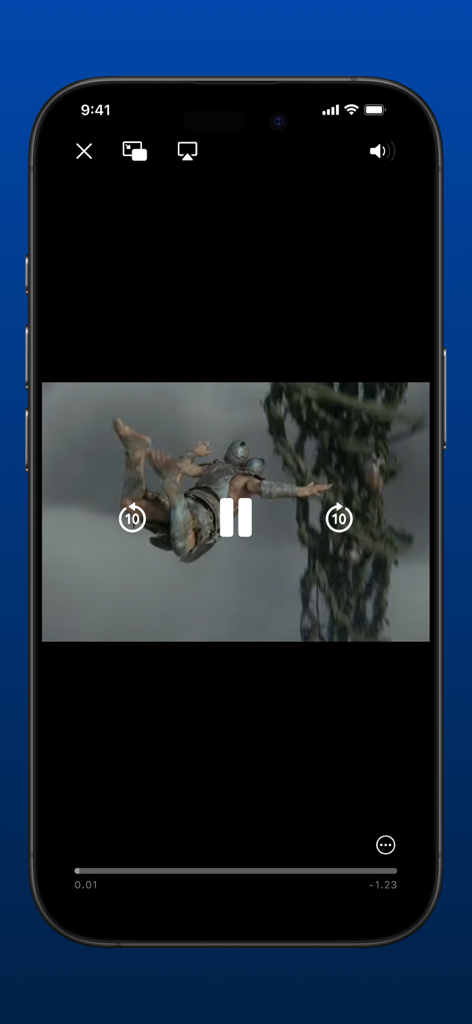 Mags TV - Mags TV app video player interface showing a movie trailer with playback and cast controls