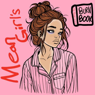 realistic woman with pajamas on and a messy bun