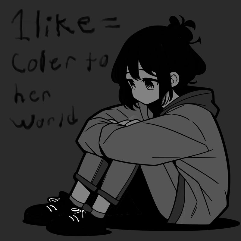 sad anime girl sitting alone