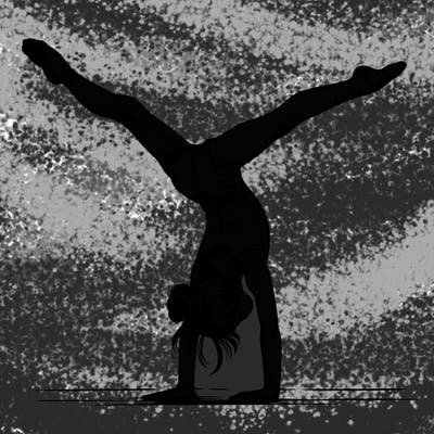 realistic gymnastic hand stand girl in four splits