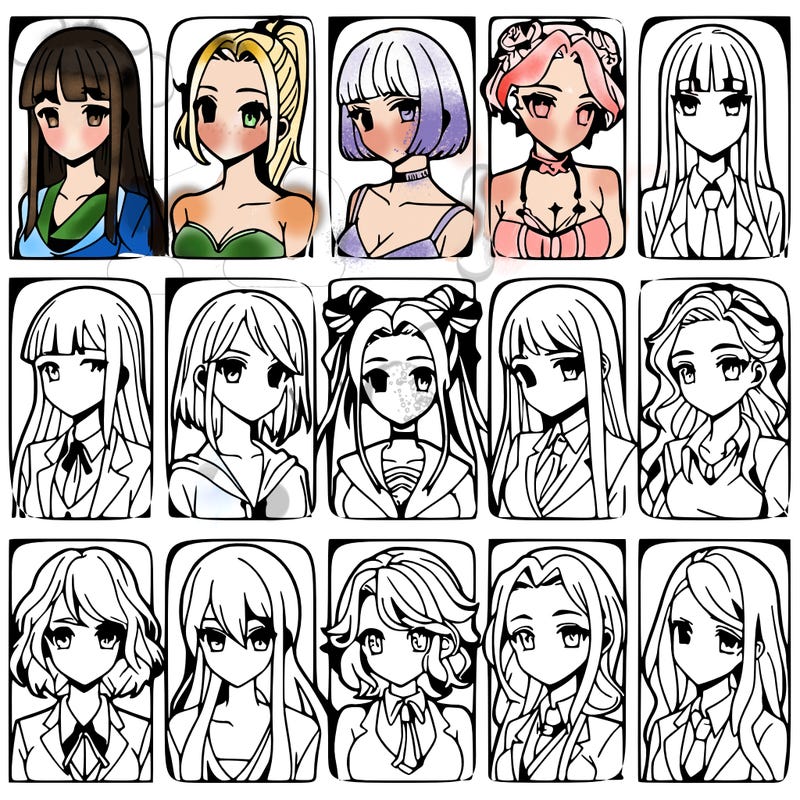 girls that look diffrent anime