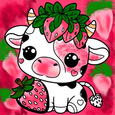 cute strawberry cow