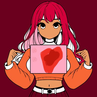 girl holding a blank sign in a long sleeve crop top