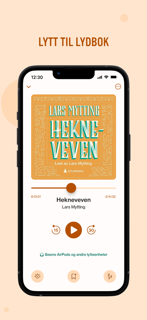ARK - ARK app audiobook player screen featuring Hekneveven by Lars Mytting
