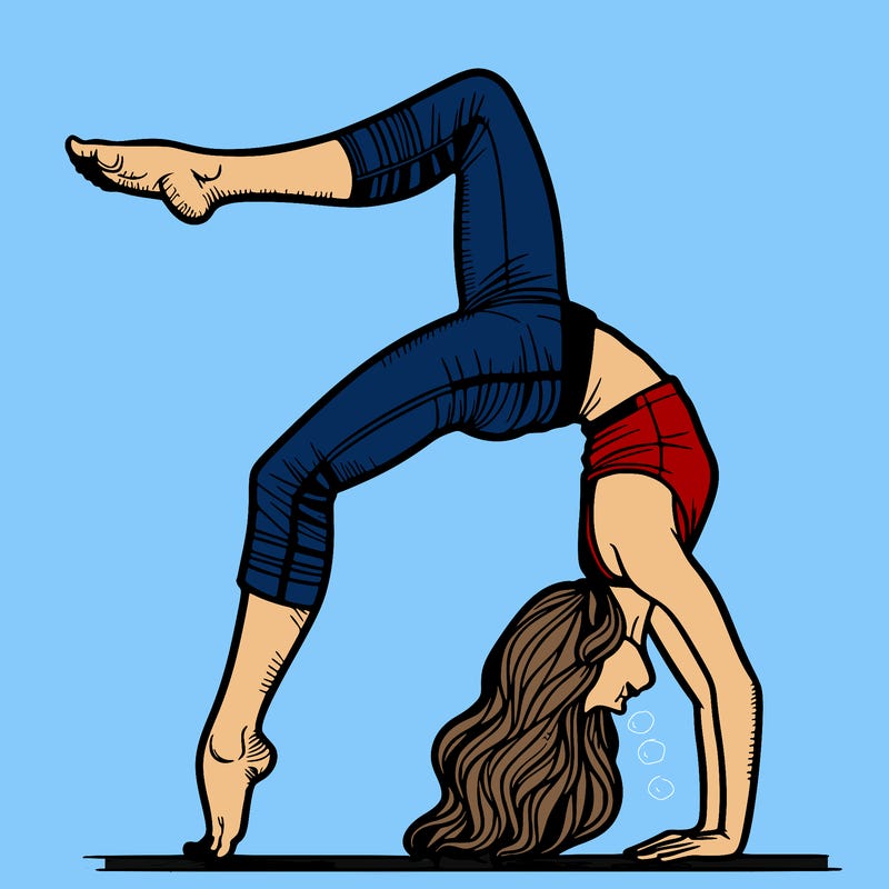 a woman doing a h andstand