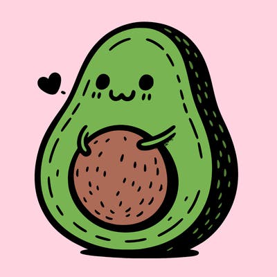 an avocado hugging an avocado