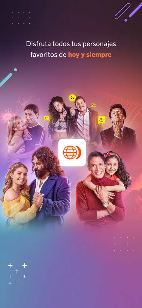 América tvGO Internacional - A collage of various Peruvian TV characters on the América tvGO Internacional app screen.
