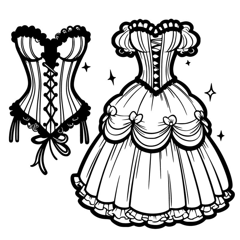 corset and big dress