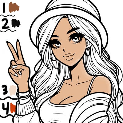 a model holding up the peace sign