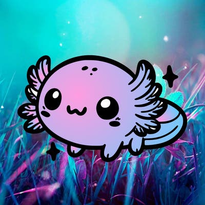 cute easy baby axolotl