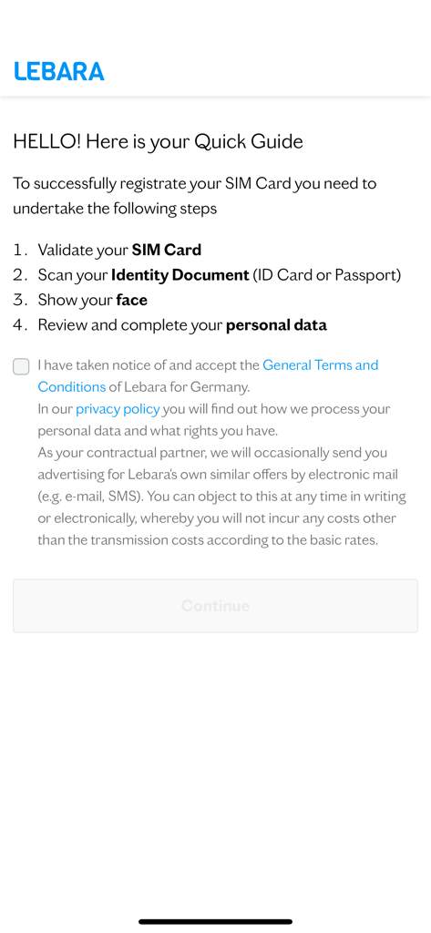 Lebara SIM Activation - Guía rápida de cuatro pasos para el registro de la tarjeta SIM Lebara y la verificación de identidad
