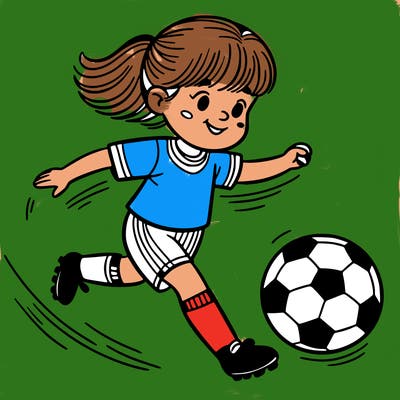 girl playing soccer