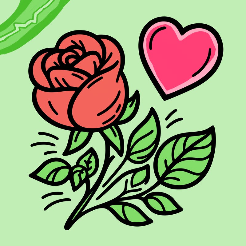 rose and heart