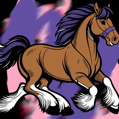 galloping clydesdale