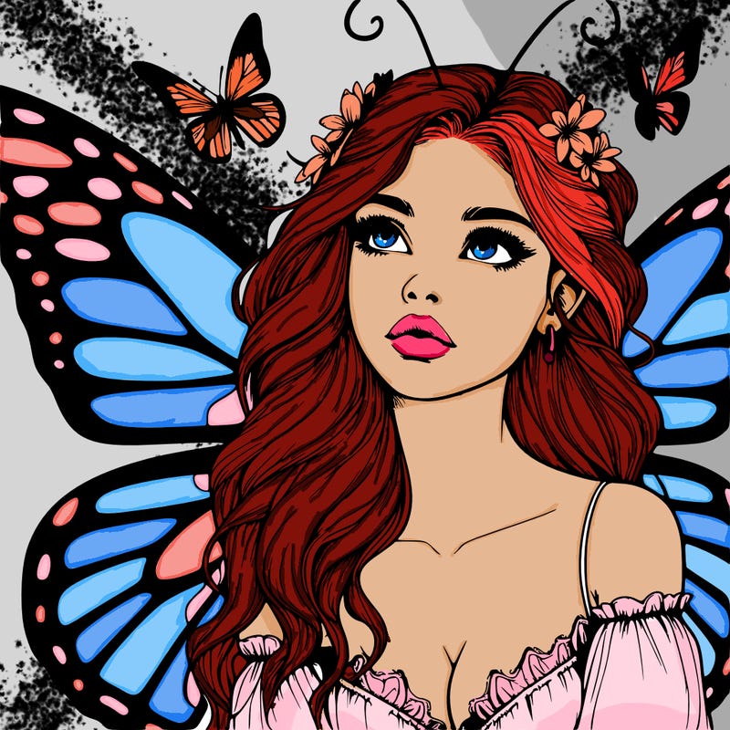 butterfly fairy realistic girl