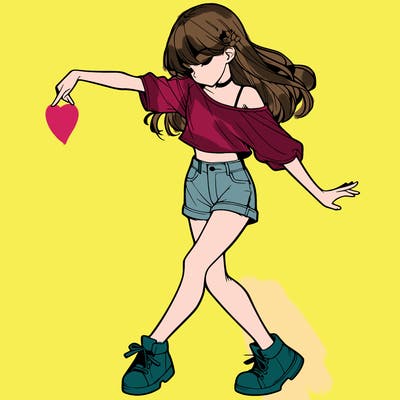 realistic girl danceing