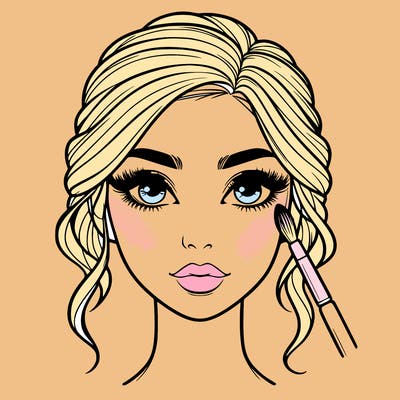 realistic person with makeup