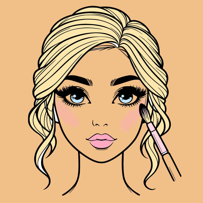 realistic person with makeup