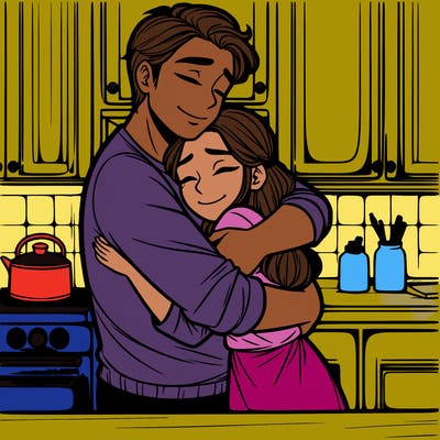 a man hugging a girl