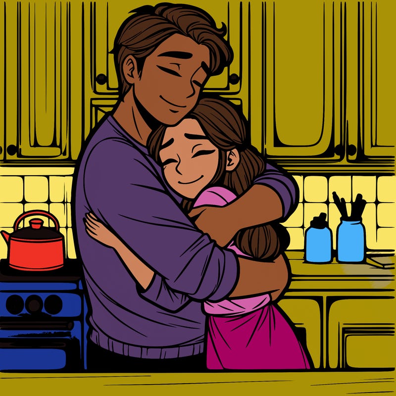 a man hugging a girl