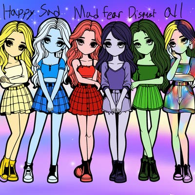 a group of girls realistic