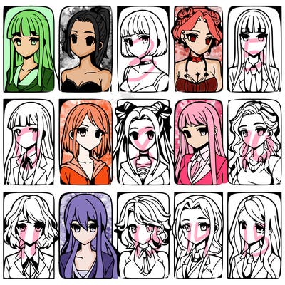 girls that look diffrent anime