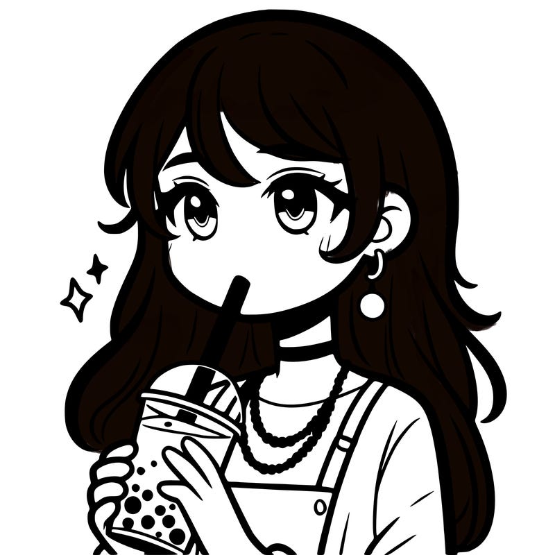 teenage girl drinking boba