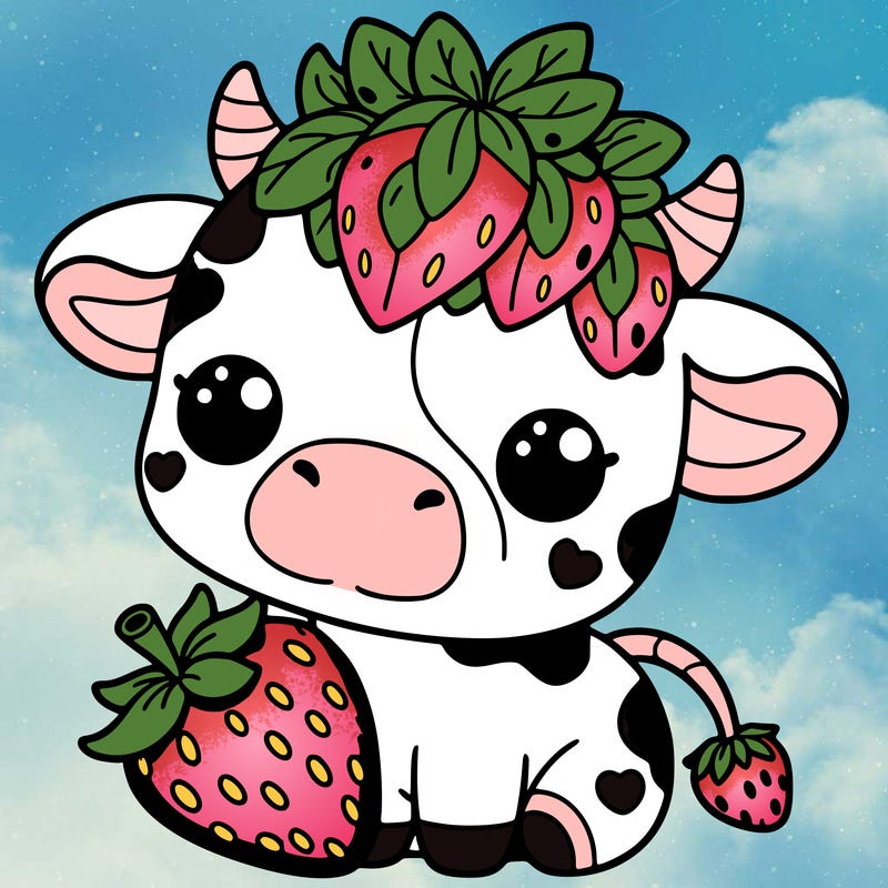 cute strawberry cow