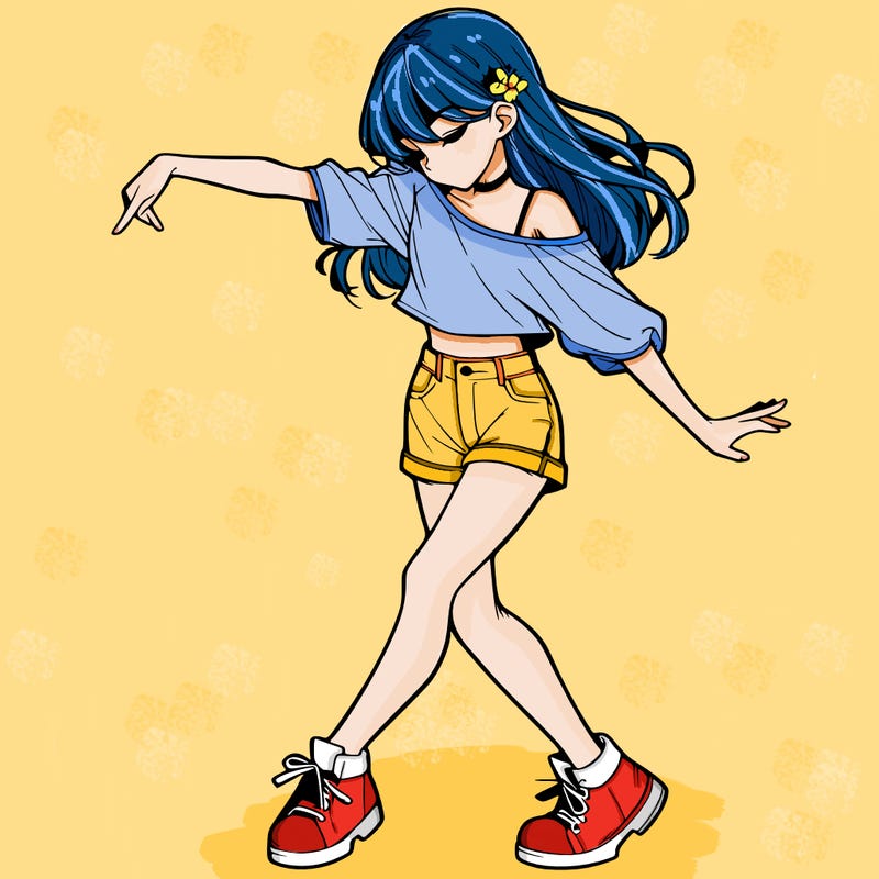 realistic girl danceing