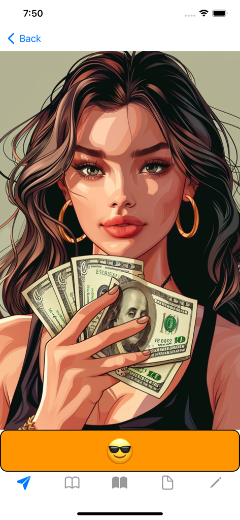 Psychology: Behavioral Pricing - Illustrazione stilizzata di una donna che tiene un ventaglio di banconote da cento dollari