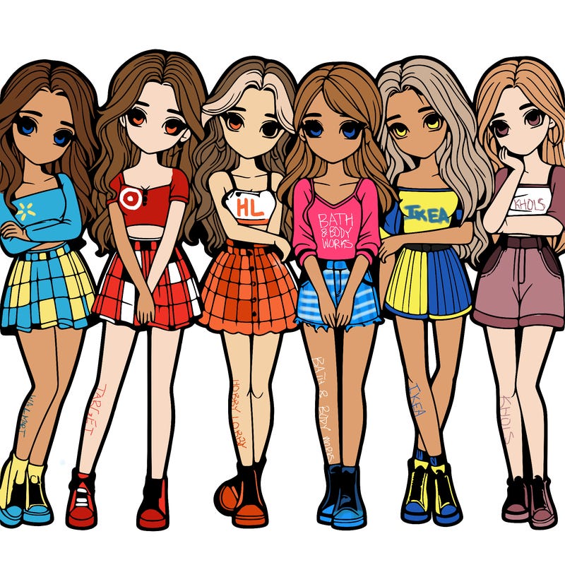 a group of girls realistic