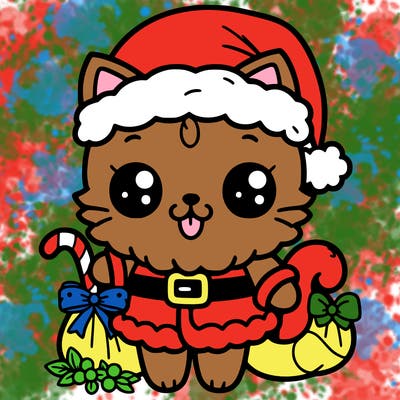 cute cat with santa clause