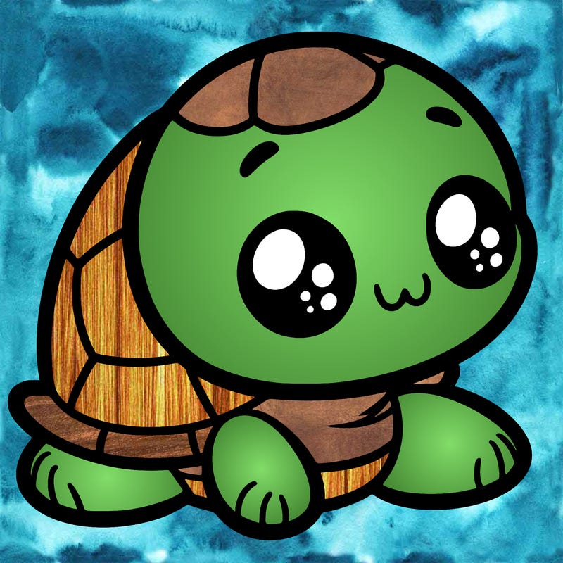 cute little animated turtle